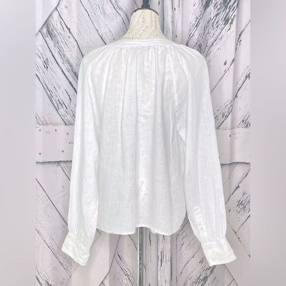 J.Crew Cabana Linen Top White L - Picture 4 of 8